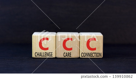 CCC challenge care connection symbol. Concept words CCC challenge care connection on beautiful wooden blocks. Beautiful black background. Business CCC challenge care connection concept. Copy space. CCC challenge care connection symbol. Concept words CCC challenge care connection on beautiful wooden blocks. Beautiful black background. Business CCC challenge care connection concept. Copy space. 139910862