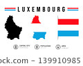 Black silhouette of Luxembourg country map and flag. Europe country maps collection 139910985