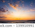 epic sky view at the black sea during sunrise. atmospheric background for travel wallpaper. cloudy sky above the water. clouds over horizon. nature landscape of bulgaria sea bay in summer 139910991