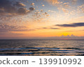 epic sky view at the black sea during sunrise. atmospheric background for travel wallpaper. cloudy sky above the water. clouds over horizon. nature landscape of bulgaria sea bay in summer 139910992