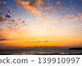 epic sky view at the black sea during sunrise. atmospheric background for travel wallpaper. cloudy sky above the water. clouds over horizon. nature landscape of bulgaria sea bay in summer 139910997