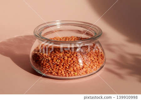 Raw Chickpeas on Pink Background Raw Chickpeas on Pink Background 139910998