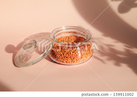 Raw Chickpeas on Pink Background 139911002