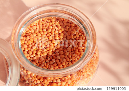 Raw Chickpeas on Pink Background 139911003