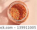 Raw Chickpeas on Pink Background 139911005