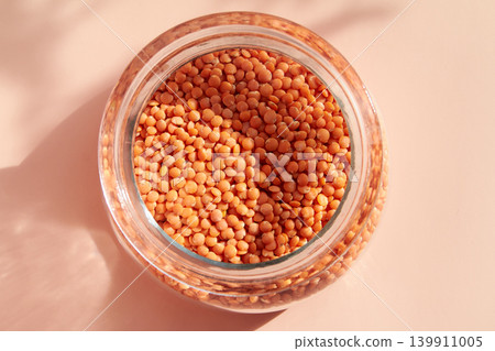 Raw Chickpeas on Pink Background 139911005