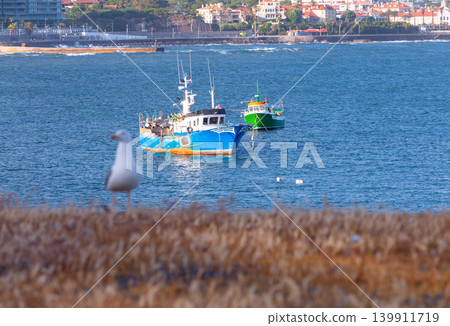 Fishing boats in harbor of Cascais Portugal Fishing boats in harbor of Cascais Portugal 139911719