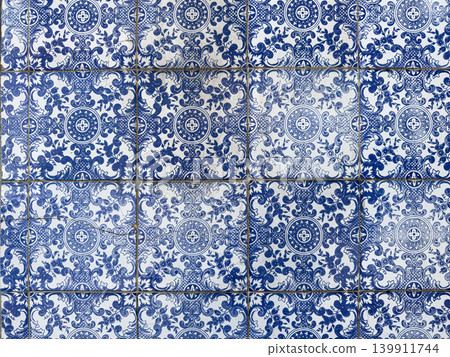 Ornate Blue and White Traditional Azulejo Tiles Ornate Blue and White Traditional Azulejo Tiles 139911744