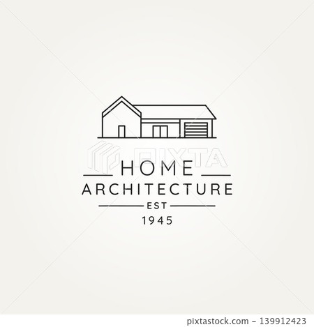 home architecture minimalist line art logo 139912423