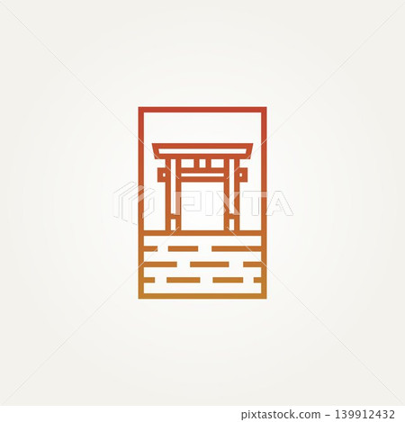 ancient torii gate landmark minimalist logo ancient torii gate landmark minimalist logo 139912432