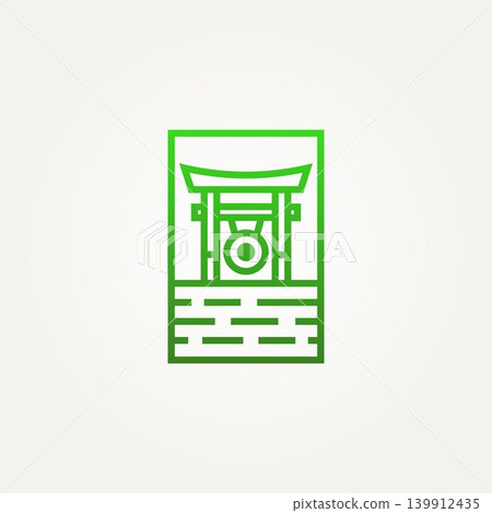 japanese torii gate gong minimalist line art logo japanese torii gate gong minimalist line art logo 139912435