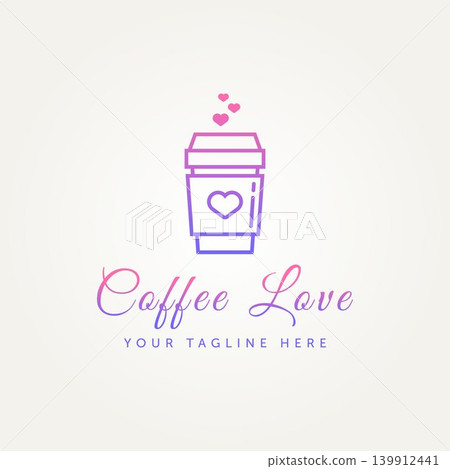coffee love minimalist line art icon logo coffee love minimalist line art icon logo 139912441