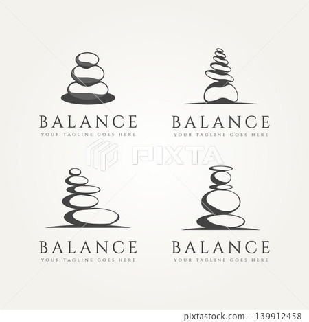 set of balancing stone minimalist classic logo set of balancing stone minimalist classic logo 139912458