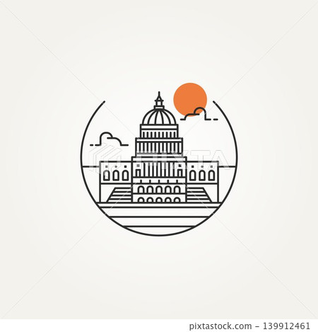 washington capitol minimalist line art icon logo washington capitol minimalist line art icon logo 139912461