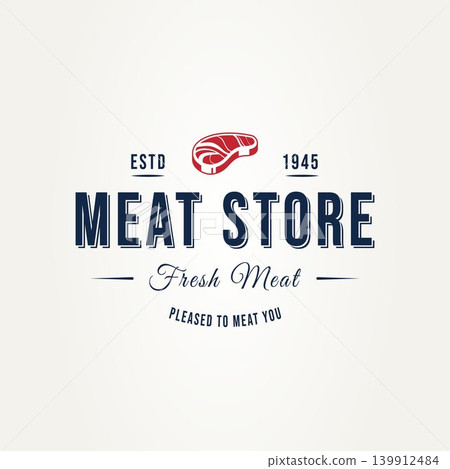 vintage meat store typography badge hipster logo 139912484