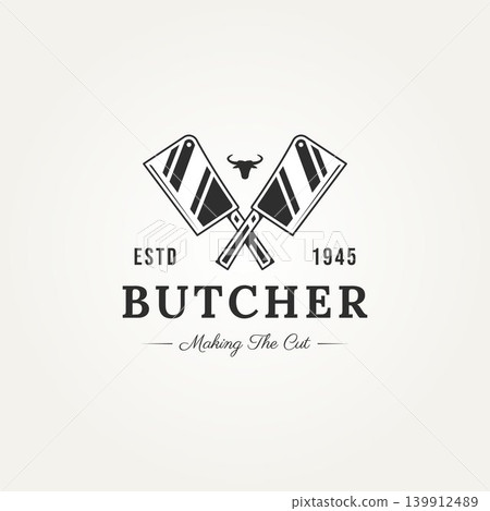 vintage butcher shop badge logo design vintage butcher shop badge logo design 139912489