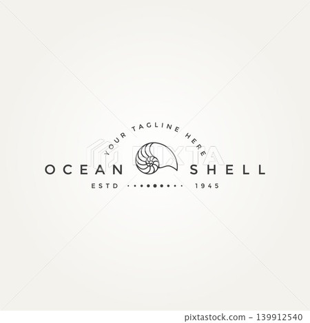 nautilus ocean minimalist line art badge logo nautilus ocean minimalist line art badge logo 139912540