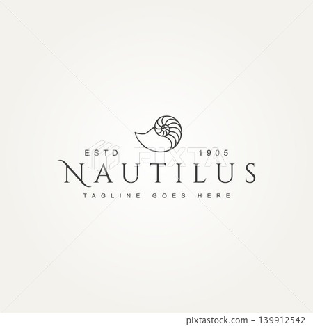 nautilus minimalist line art badge logo design nautilus minimalist line art badge logo design 139912542