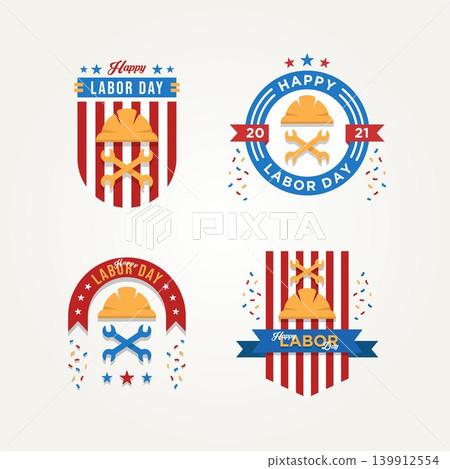 set of labor day celebration badge logo vector set of labor day celebration badge logo vector 139912554