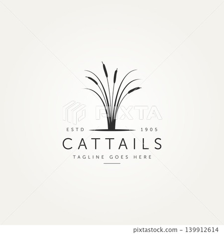 cattail silhouette logo template vector illustration design cattail silhouette logo template vector illustration design 139912614
