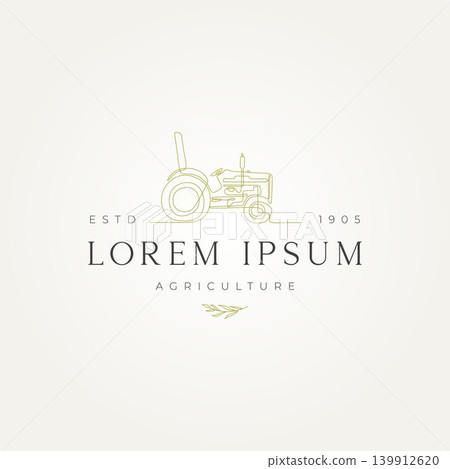 tractor line art logo vector illustration design 139912620