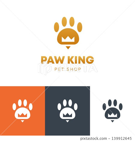 paw king pet shop business minimalist logo paw king pet shop business minimalist logo 139912645
