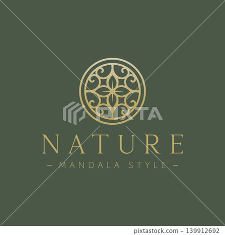 nature mandala style line art badge icon logo nature mandala style line art badge icon logo 139912692