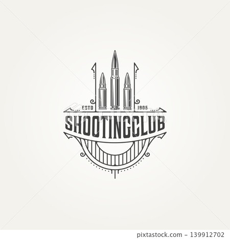 shooting club classic vintage line art logo design shooting club classic vintage line art logo design 139912702