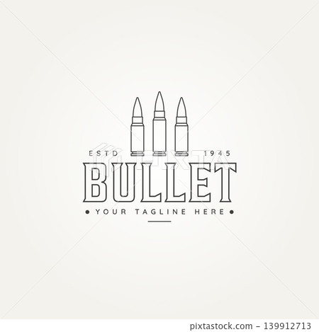 modern military bullet ammo line art badge logo 139912713