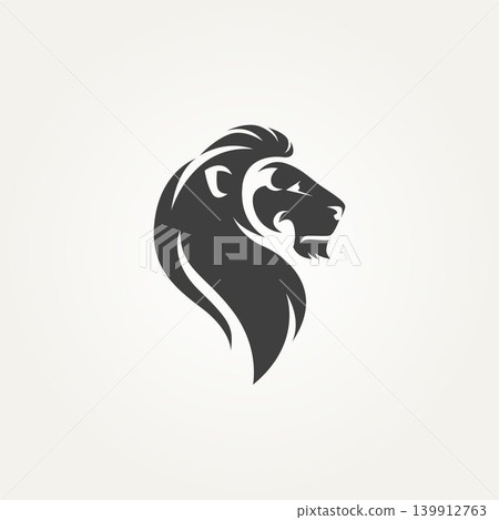 classic lion's head logo template vector illustration design. premium tattoo, esport, mascot icon logo concept classic lion's head logo template vector illustration design. premium tattoo, esport, mascot icon logo concept 139912763