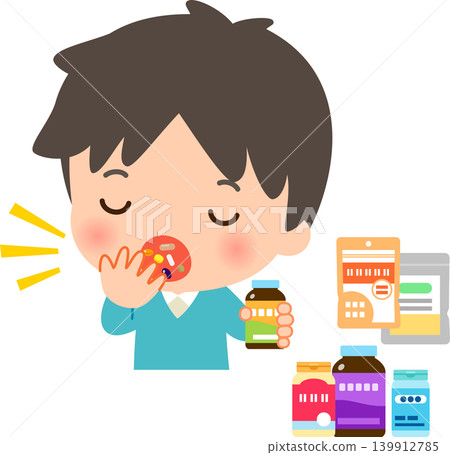 A young man who takes lots of supplements A young man who takes lots of supplements 139912785