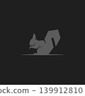 isolated abstract animal squirrel silhouette logo icon template vector illustration design 139912810