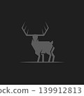 isolated deer silhouette logo icon template vector illustration design. minimalist elk, moose, antlers with star symbol logo concept 139912813