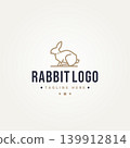 elegant rabbit simple minimalist line art logo icon template vector illustration design 139912814