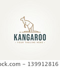 australian kangaroo wallaby simple minimalist line art logo icon template vector illustration design 139912816