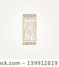 wooden pattern minimalist line art logo icon template vector illustration design. simple hardwood, parquet, sawmill logo concept 139912819