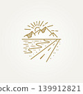 highway one with beach and mountain views line art template vector illustration design 139912821