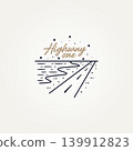 highway one with beach views at night line art template vector illustration design 139912823