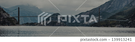 Lyse-Fjord Bridge panoramic view, Norway Lyse-Fjord Bridge panoramic view, Norway 139913241