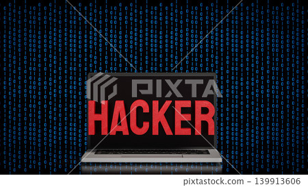 Cyber Security Hacker Warning On Laptop 3d render. Cyber Security Hacker Warning On Laptop 3d render. 139913606