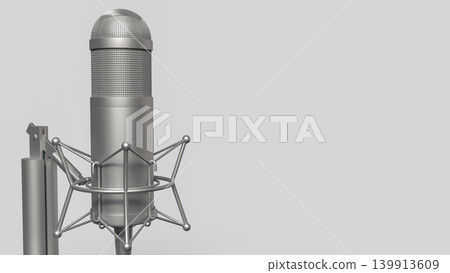 Professional Studio Microphone For Podcast Recording 3d render. Professional Studio Microphone For Podcast Recording 3d render. 139913609
