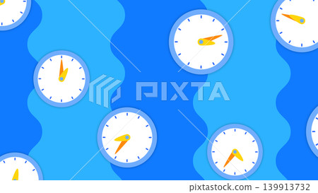 Multiple clocks and a blue wavy background - 4K size Multiple clocks and a blue wavy background - 4K size 139913732