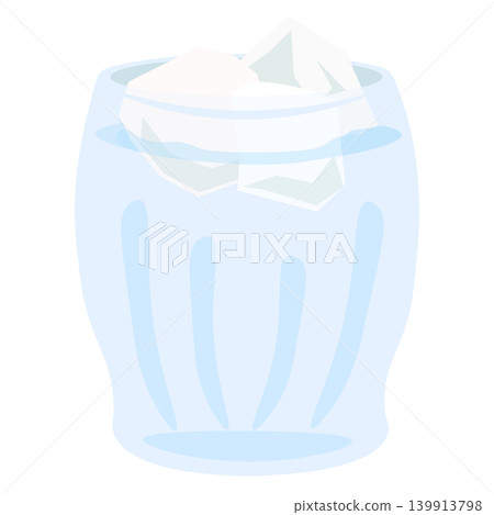 An illustration of a stylish glass filled with ice and water. An illustration of a stylish glass filled with ice and water. 139913798