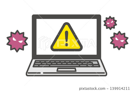 Illustration of a computer infected with a virus Illustration of a computer infected with a virus 139914211