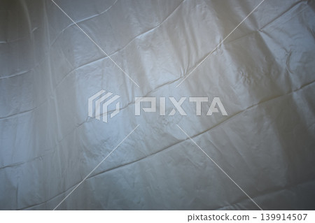 white plastic curtain texture in bathroom 139914507