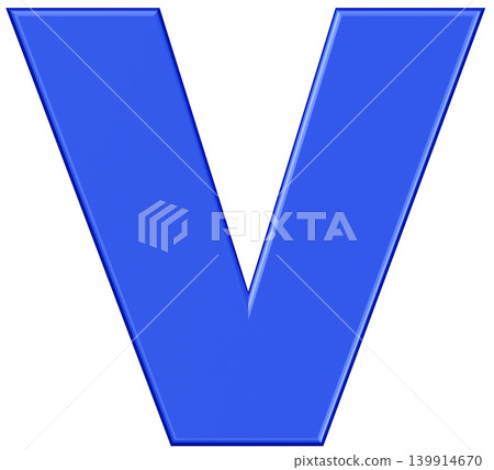 3D材質_字母V_藍色 3D材質_字母V_藍色 139914670