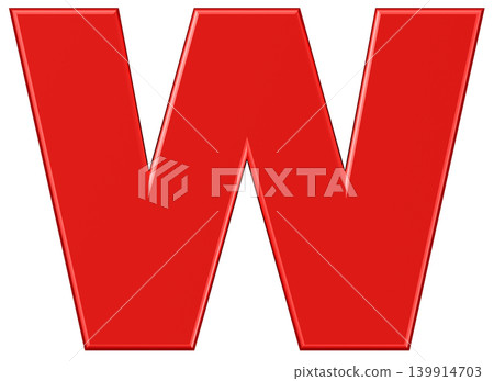 3D材質_字母_W_紅色 3D材質_字母_W_紅色 139914703