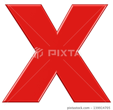 3D材質_字母_X_紅色 3D材質_字母_X_紅色 139914705