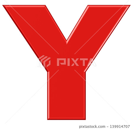 3D材質_字母_Y_紅色 3D材質_字母_Y_紅色 139914707