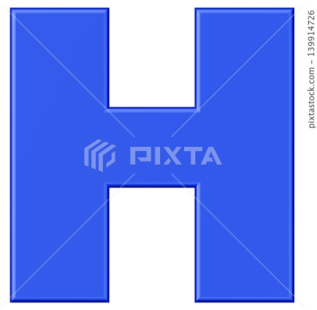 3D材質_字母_H_藍色 3D材質_字母_H_藍色 139914726